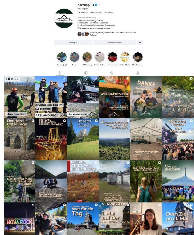 Instagram-Feed von HARZimpuls mit 179 Beiträgen